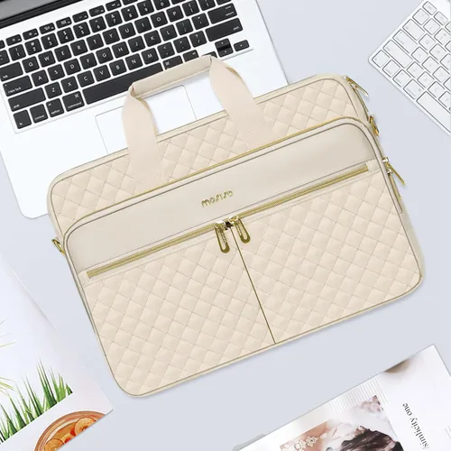 Miniatura 3 de MOSISO Bolsa para laptop de 13-13.3 pulgadas, maletín para mujeres y hombres, bolsa mensajera acolchada cuadrada para computadora de 14 pulgadas