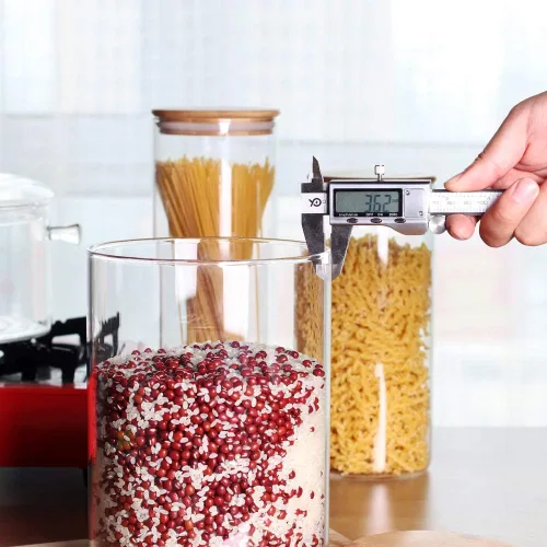 Miniatura 4 de Recipiente grande de vidrio para almacenamiento de alimentos, recipiente de alimentos de vidrio de 100 onzas líquidas (101.4 fl oz) con tapas