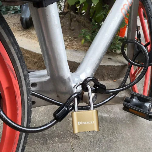 Miniatura 6 de Cerradura de combinación de 4 dígitos resistente, grillete de 2.5 pulgadas de largo, impermeable, para exteriores, para armario de gimnasio escolar