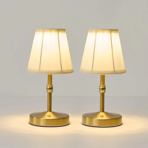 Miniatura 14 de Lámpara Mini Inalámbrica de 5W en Oro, Lámpara Pequeña Operada con Batería de 3000 mAh, Lámparas de Mesa Pequeñas Vintage, Lámparas Recargables