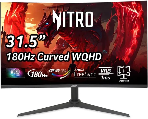 Miniatura 10 de Acer Nitro XZ270 Xbmiipx 27" 1500R Curvo Full HD (1920 x 1080) VA Zero-Frame Monitor de Gaming con Sync Adaptativo, Frecuencia de Actualización