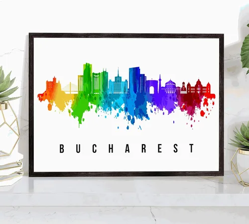 Miniatura 48 de Póster de Kazan Skyline Russia, pintura de paisaje urbano de Kazán, póster de Rusia, impresión de paisaje urbano de Kazán y monumentos, arte