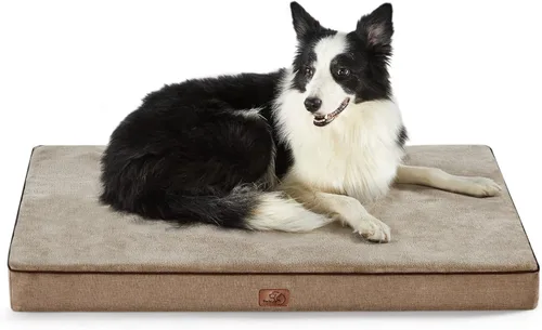 Bedsure Cama ortopédica grande para perros grandes, almohada impermeable de espuma viscoelástica para perros, con funda extraíble lavable y parte