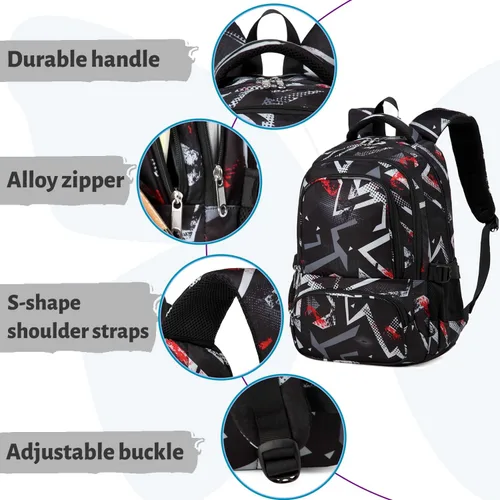 Miniatura 8 de BLUEFAIRY Mochilas para niños y niñas, bolsas de escuela primaria, bonitas bolsas de libros, A-gris, L, Moda