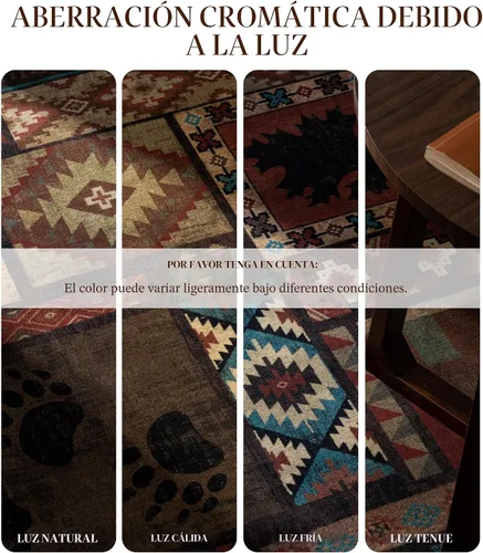 Miniatura 8 de Alfombra de pasillo de 2 x 6 pulgadas para interior - Alfombra de entrada rústica de cabaña con diseño de oso, antideslizante, de pelo bajo