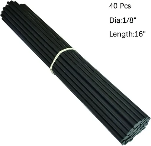 Miniatura 2 de 40 varillas de soldadura de plástico HDPE negro de 16 pulgadas de longitud, 1/8 pulgadas de diámetro, varilla de soldadura de polietileno de alta