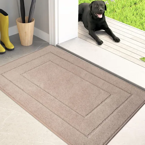 PURRUGS Tapete para puerta que atrapa la suciedad, 20 x 31.5 pulgadas, antideslizante, lavable a máquina, tapete de entrada para perro, tapete de