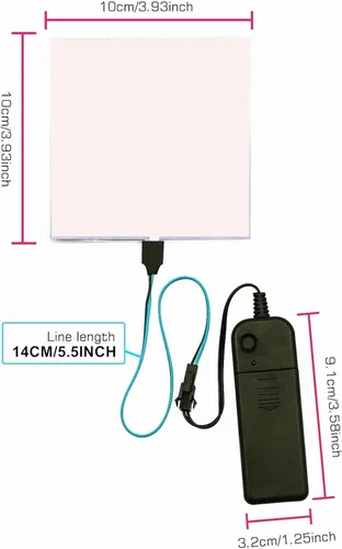 Miniatura 5 de Panel LED flexible, hoja de panel electroluminiscente, cinta EL cortable, suave para máscara de ojos, cosplay, decoración de fiesta, azul claro