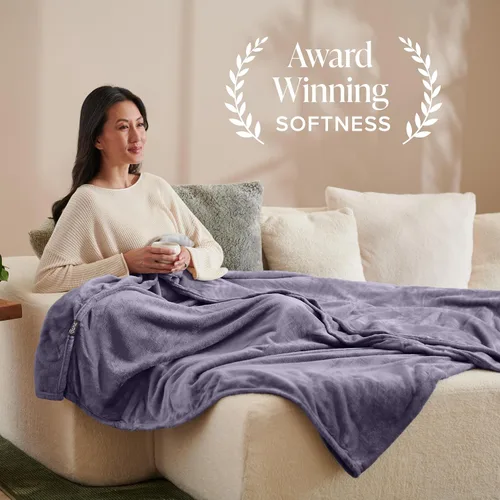 Miniatura 2 de Bare Home Manta de Vellón - Manta/Viaje - Ultra-Suave y Liviana para Cama, Sofá y Sillón - Microfelpa de Lujo - Manta Cálida y Acogedora 17 - Morado