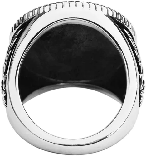 Miniatura 5 de Gorgeous Wyoming Green Jade Cabochon 925 Sterling Silver Signet Ring New - Bank Note Olive Leaf Design - Wyoming's Official State Gemstone
