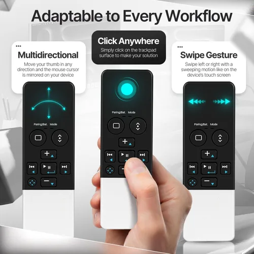 Miniatura 4 de TNP - Control remoto Bluetooth para iPad iPhone - Trackpad Presentador multimedia para iOS Mac Android Tablet PC - Obturador de cámara inalámbrico