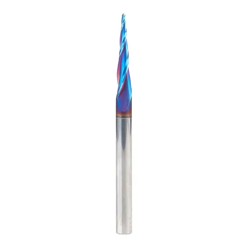 Miniatura 10 de Amana Tool 46286-K Brocas de enrutador CNC en espiral de corte de carburo para plástico, madera 2D/3D tallado 3.6 grados punta de bola de ángulo