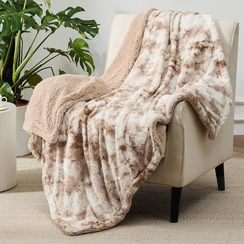 Miniatura 20 de Bedsure GentleSoft Manta Mullida de Sherpa - Manta de Forro Polar Cálida y Acogedora para Regalo de Mujer, Manta de Navidad de Felpa y Piel
