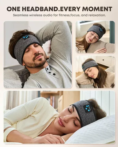 Miniatura 9 de Audífonos para Dormir con Diadema Bluetooth, Audífonos para Dormir con Diadema Deportiva, Audífonos para Dormir de Larga Duración con Altavoces