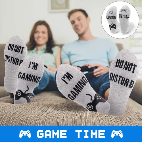 Miniatura 8 de Calcetines de juegos Do Not Disturb, calcetines para jugadores, regalos divertidos para adolescentes, niños, hombres, mujeres, padre, papá, banda
