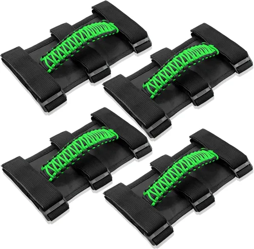 4 asas de agarre de barra antivuelco compatibles con Jeep Wrangler JLU JK JKU TJ YJ LJ JT JL y Gladiator JT 1987-2021 UTV y ATV, se adapta a barras
