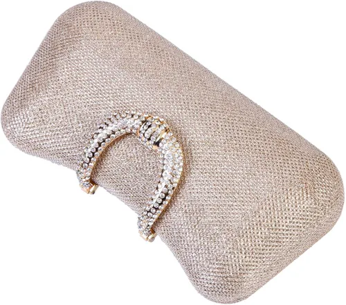 Miniatura 3 de Damara Bolso de mano de noche con cierre de diamantes de imitación para mujer