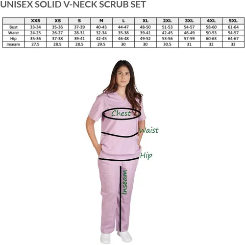 Miniatura 4 de M&M Scrubs - Conjunto de uniforme médico para mujer, cuello en V y pantalones médicos