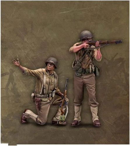 1/35 US Infantrymen Nuevos soldados 2 hombres juguete resina modelo miniatura figura desmontaje sin pintar