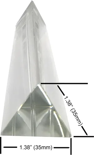Miniatura 4 de Prisma triangular de vidrio óptico Amlong Crystal de 2.5 pulgadas para la enseñanza del espectro de luz, 60 mm