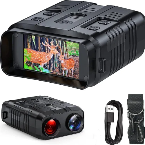 Gafas de visión nocturna: prismáticos de visión nocturna de 1080P para adultos, zoom digital 5X y prismáticos de pantalla HD de 3 pulgadas que