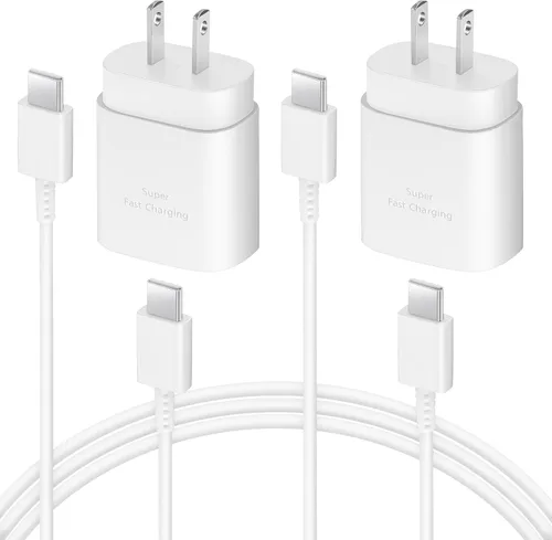 Miniatura 10 de AISNI Cargador USB C, paquete de 2 cargadores tipo C de 25 W, carga rápida con cable de carga USBC de 6 pies, carga de teléfono Android para Galaxy