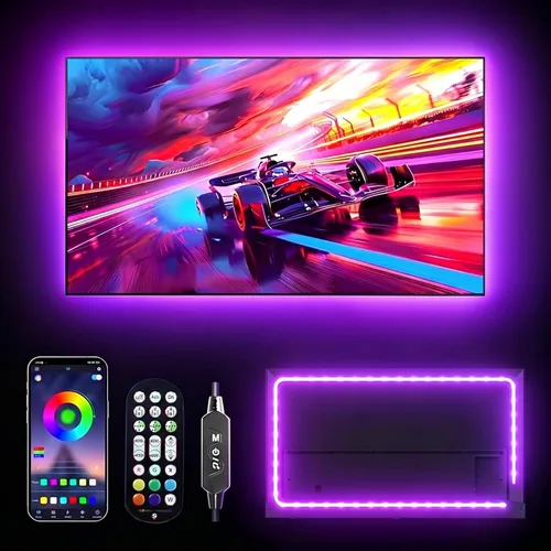 Miniatura 9 de Luces LED para TV, retroiluminación RGB de TV de 9.8 pies para televisores de 32 a 43 pulgadas, retroiluminación LED de TV con sincronización