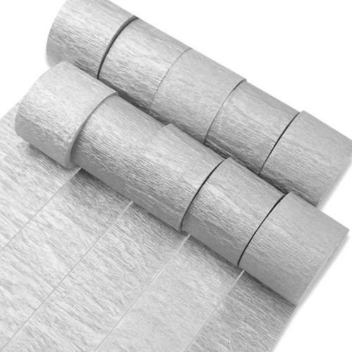 Miniatura 13 de PartyWoo Serpentinas de papel crepé negro dorado y plateado, 10 rollos de 820 pies, paquete de papel crepé para graduación, Navidad, Año Nuevo
