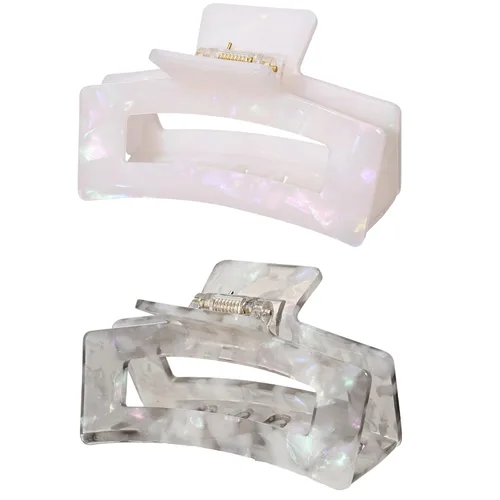 Miniatura 15 de Pinzas para el cabello de 3 pulgadas, diseño francés, pinza rectangular para el cabello para mujeres, damas y madres (paquete de 2)