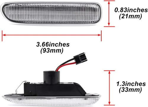 Miniatura 5 de Faros de Marca Lateral de Lente Transparente para BMW E46 1999-2001 Serie 3 Sedán E46 y 1999-2003 Serie 3 Coupé E46 LED Ámbar Delantero Marcador