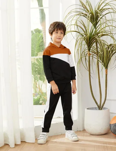 Miniatura 4 de Conjunto de 2 piezas de sudadera con capucha de manga larga y pantalones para bebé niño