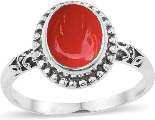 Miniatura 36 de Anillo de plata de ley 925 para mujer, anillo único de gema ovalada hecho a mano