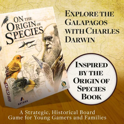 Miniatura 3 de Sobre el origen de las especies Un juego de mesa de investigación evolutiva de Artana Games El viaje de Charles Darwin a través de las Galápagos