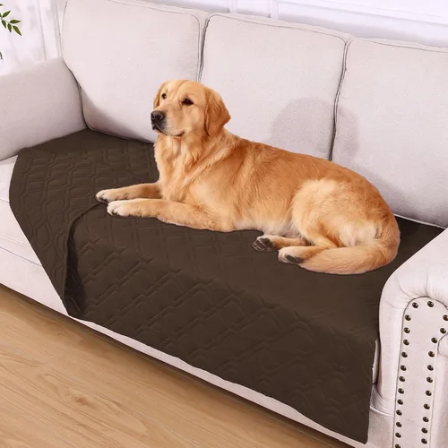 Miniatura 63 de hyha Manta impermeable para perros, manta reversible para cama de mascotas, funda suave para sofá/sillón lavable para perros, fundas impermeables
