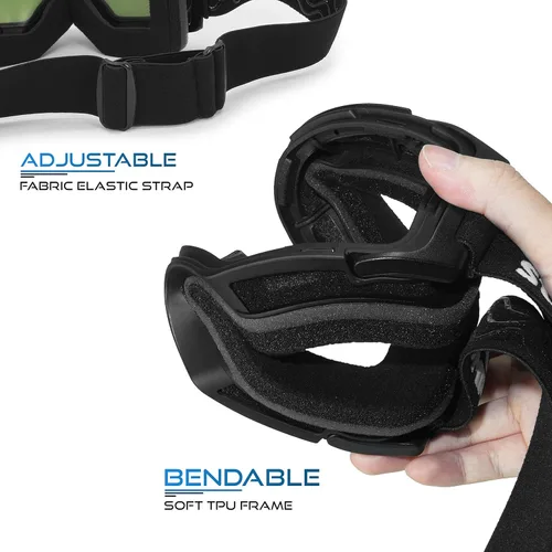 Miniatura 6 de STOMP Gafas de esquí PRO – sin marco, lente intercambiable, 100% protección UV400, gafas de nieve para hombres y mujeres OTG