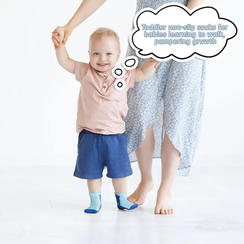 Miniatura 3 de Tphon Calcetines tobilleros antideslizantes para bebés y niños pequeños con agarres para niños y niñas, 12 pares para bebés y niños de 0 a 7 años