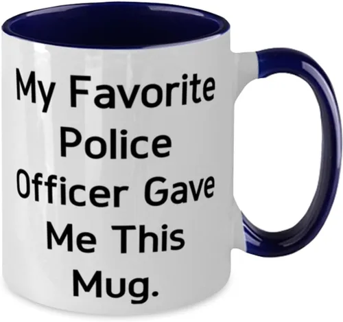 Miniatura 2 de Joke Police officer Gifts, My Favorite Police Officer Gave, Police officer Two Tone 11oz Mug From Team Leader, Cup For Coworkers, Police gifts, Cop