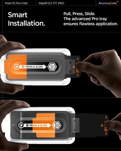 Miniatura 5 de Spigen AluminaCore - Protector de pantalla de vidrio templado [Glas.tR EZ Fit Pro] diseñado para Pixel 10 Pro Fold [2 Pack] Dureza 9H+, durabilidad