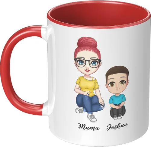 Miniatura 10 de Taza para el día de la madre para mamá de hija e hijo – Taza de café divertida para la mejor mamá del mundo – Regalo único de cumpleaños para esposa