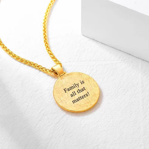 Miniatura 6 de U7 Collar con foto personalizada para hombres y mujeres, joyería de regalo personalizada de acero inoxidablechapado en oro, colgante de placa