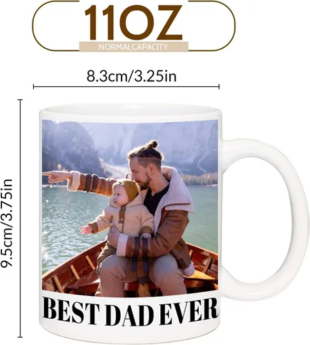 Miniatura 6 de Taza de café personalizada Taza personalizada con nombre y logotipo de texto, taza personalizada de 11 onzas en ambos lados, regalos Blanco