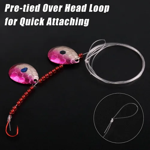 Miniatura 5 de Walleye Spinner Rig Kit, 5/10 unidades de arnés sobre orugas Walleye Walleye pesca señuelo aparejos de cebo vivo equipos de cebo en vivo Colorado