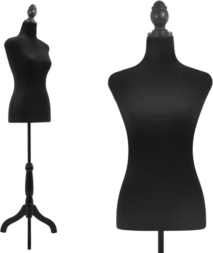 Miniatura 9 de FDW Maniquí femenino con forma de vestido de cuerpo, maniquí de costura, maniquí de torso con base de trípode, maniquí ajustable para coser ropa Azul