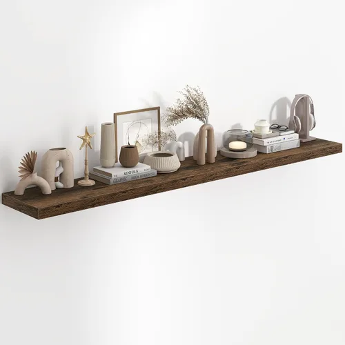 Miniatura 24 de Fun Memories Estantes flotantes de 48 pulgadas, estantes de pared de 9.3 pulgadas de profundidad para baño, sala de estar, dormitorio, cocina