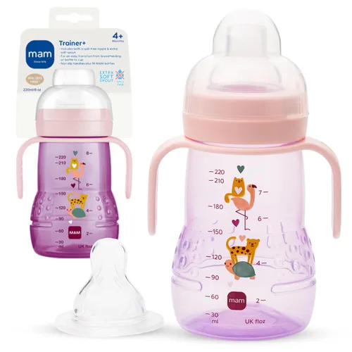 Miniatura 8 de MAM Vaso Entrenador con Boquilla para Niños Pequeños de 1-3, 8 oz. Taza de Transición para Beber con Boquilla Extrasuave, Pezón sin Derrames y Asas
