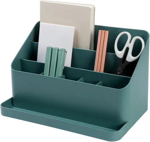 Miniatura 8 de BLUE GINKGO Bandeja de escritorio – Organizador fabricado en Corea para notas, bolígrafos, lápices y accesorios (doble cara, beige)