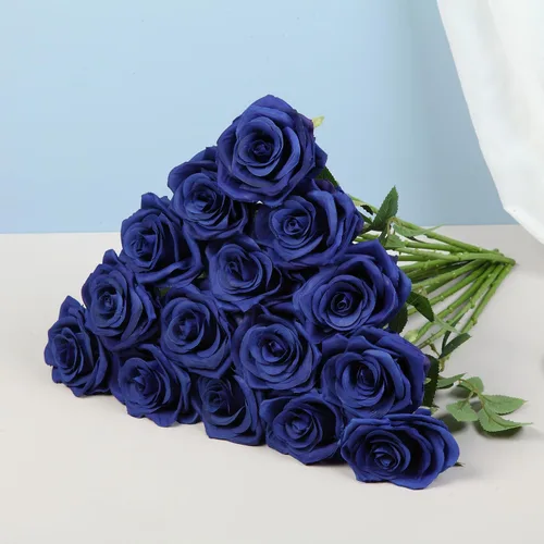 Miniatura 4 de Carlita's Blooms 15 piezas Rosas Falsas Flores Artificiales de Seda Flor Rosa Falsa Tallos Largos Ramo para Arreglo Centro de Mesa de Boda Fiesta