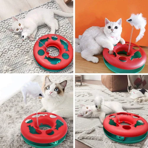 Miniatura 6 de Pawzone Juguetes para Gatos, Juguetes para Gatos de Interior, Juguetes Interactivos para Gatitos Pistas de Rodillos con Hierba Gatera, Juguete
