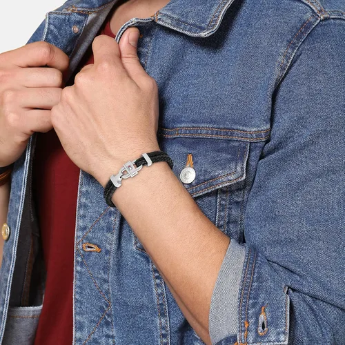 Miniatura 2 de Tommy Hilfiger Pulsera de cuero con mosquetón para hombre