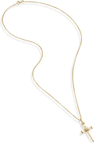 Miniatura 2 de Miabella 925 Sterling Silver Italian Rope Wrap Nail Cross Pendant Necklace Box Chain, Rhodium or 18K Yellow Gold Over Silver Made in Italy
